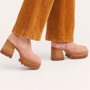 Free People Jeffry Campbell heeled platform boots pink suede